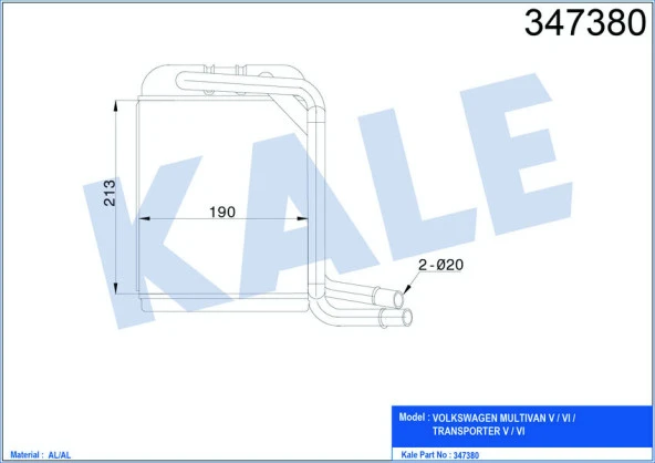 KALE KALORİFER RADYATÖRÜ TRANPORTER T5-T6 03