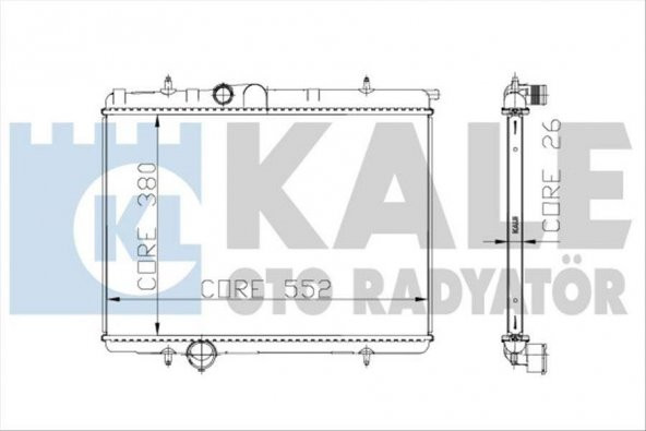 KALE 2034011AB-SU RADYATÖRÜ 206 00 2.0 16V AC KLİMASIZ MEK 562.5x378.6x27