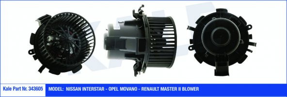 KALE 343605-KALORİFER MOTORU 12V MASTER-MOVANO 2.5-3.0 DTI-DCI