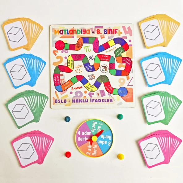 Matlandiya - 8. Sınıf Kutu Oyunu - Matematik İşlem Eğitici Eğlenceli Beceri Oyunu