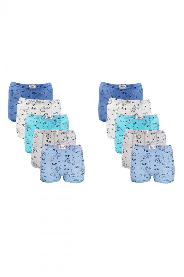 Onurel 10lu Tavşan Desenli Erkek Çocuk Boxer