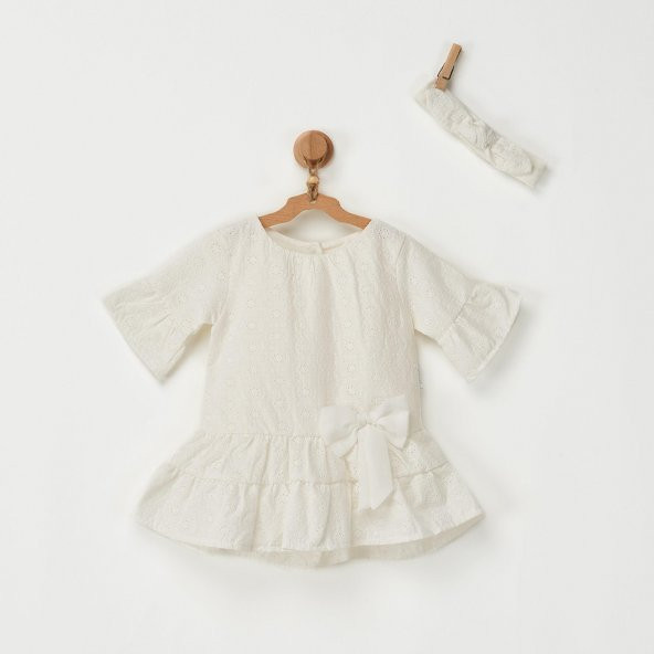 Andywawa AC22581 Stylısh Girl Bebek Elbise Set Ekru - 4