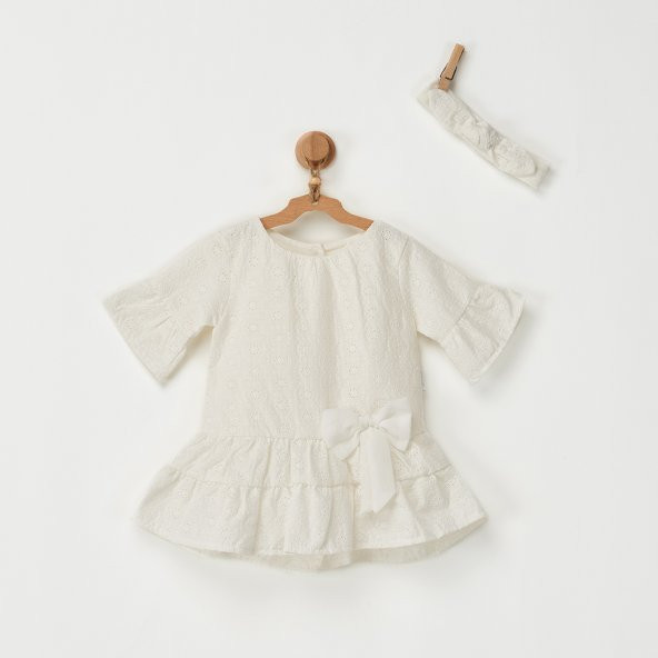 Andywawa AC22581 Stylısh Girl Bebek Elbise Set Ekru - 6