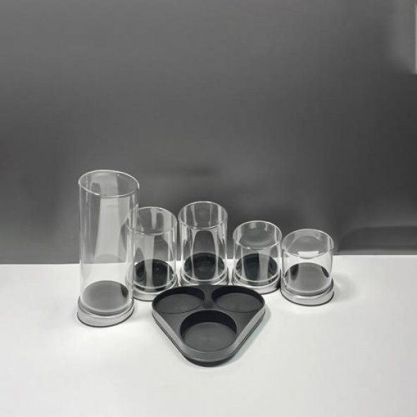 Cam Baharatlık Seti Döner Standlı Baharat Takımı 6 Parça Rena - 4