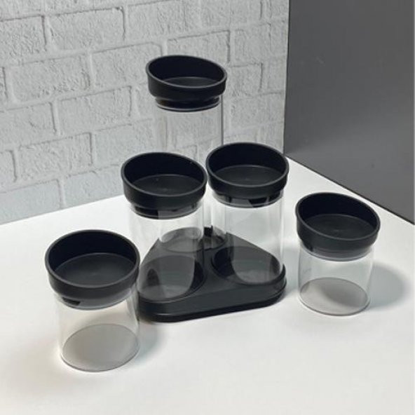 Cam Baharatlık Seti Döner Standlı Baharat Takımı 6 Parça Sorti - 2