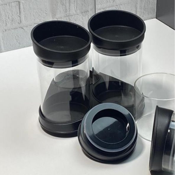 Cam Baharatlık Seti Döner Standlı Baharat Takımı 6 Parça Sorti - 3