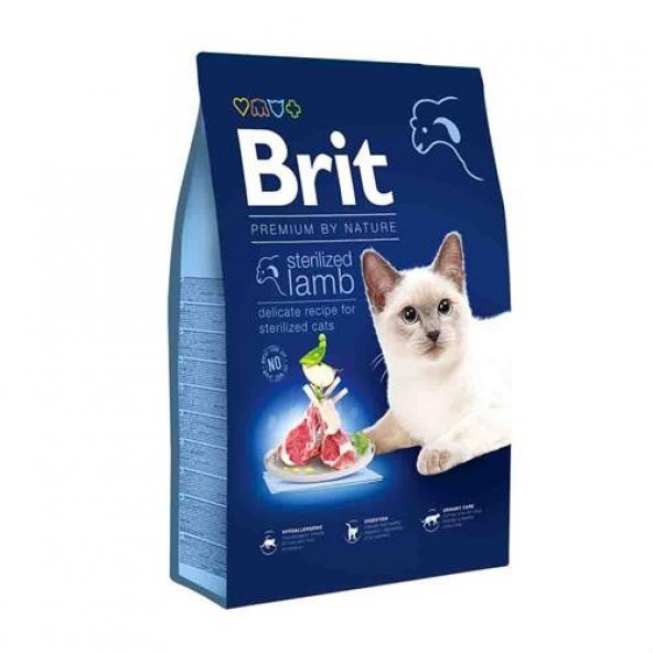 Brit Premium Kısırlaştırılmış Kuzu Etli Yetişkin Kedi Maması 8 Kg/