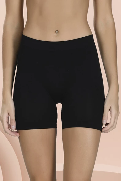 Siyah Seamless Kısa Şort Külot