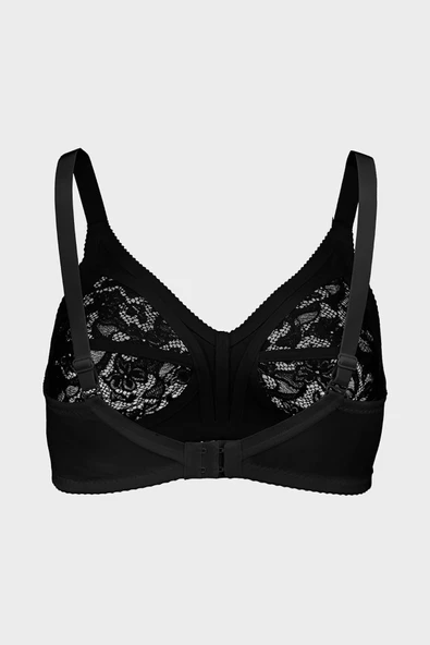 Siyah Desteksiz Toparlayıcı Dantel Sütyen - Resim 4