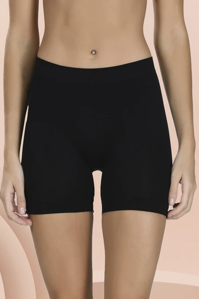 Siyah Seamless Kısa Şort Külot ürün görseli 1