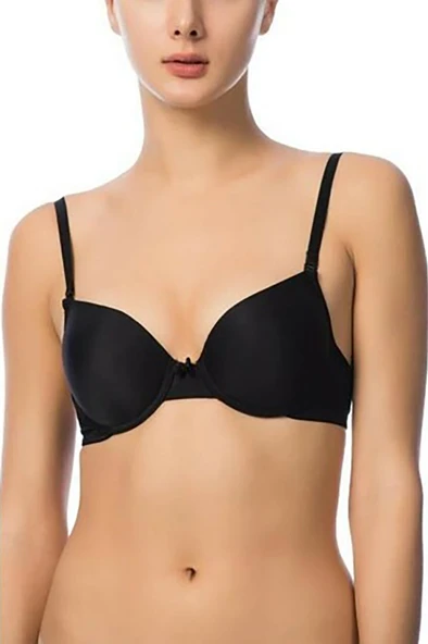 Siyah Hafif Destekli Sütyen - Resim 2