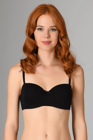 Siyah Comfort B Cup Straplez Sütyen