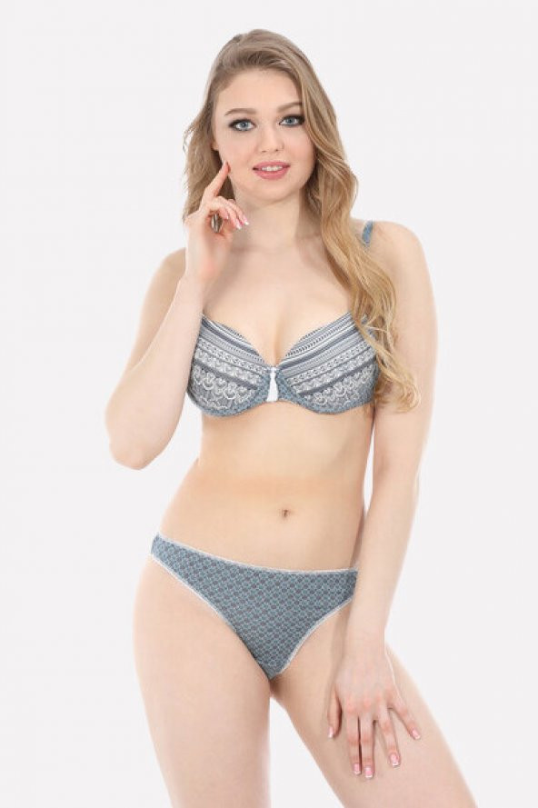 Petrol Rengi Etnik Desenli String - 2