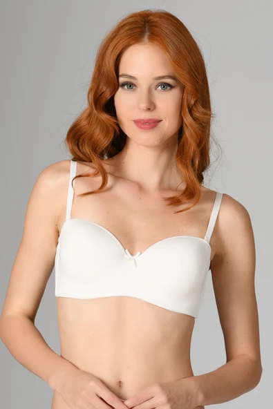 Ekru Comfort B Cup Straplez Sütyen
