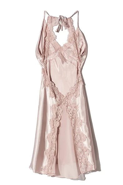 Pudra Saten Sırt Dekolteli Gecelik - Resim 4