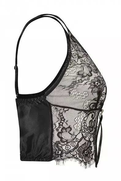 Siyah Dantelli Saten Şortlu Sabahlık Takımı - Resim 3