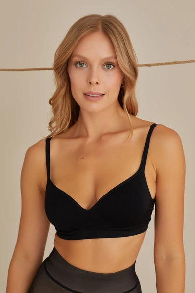 Siyah Covered Seamless Sütyen - 3