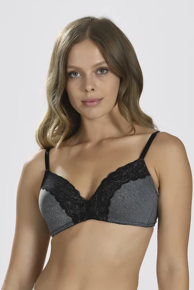 Gri Dantel Detaylı Sütyen ürün görseli 1