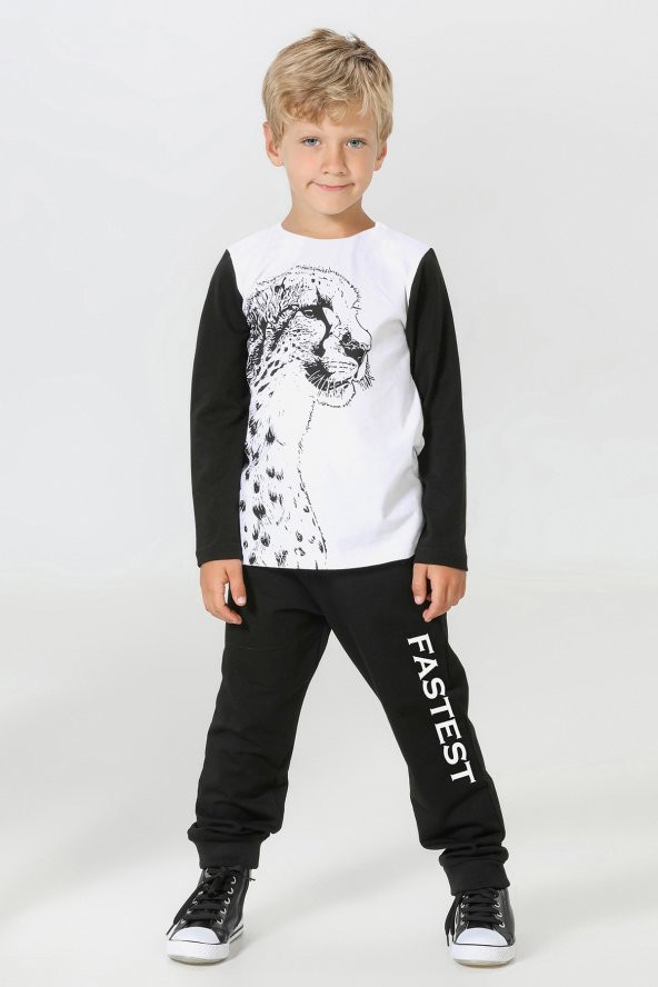 Fastest İkili Erkek Çocuk Pantolon Tshirt Alt Üst Takım ZN-SS-184