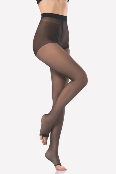 Siyah Burnu Açık Külotlu Çorap ürün görseli