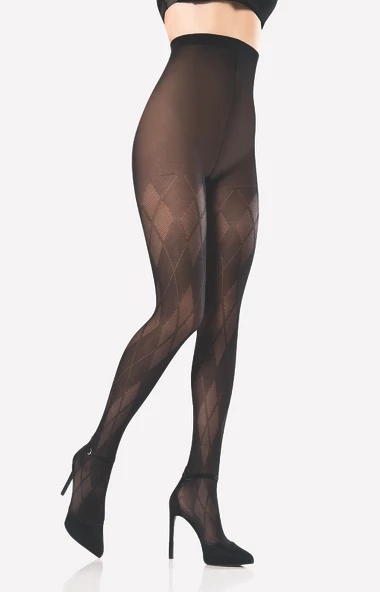 Siyah Desenli Külotlu Çorap ürün görseli 1