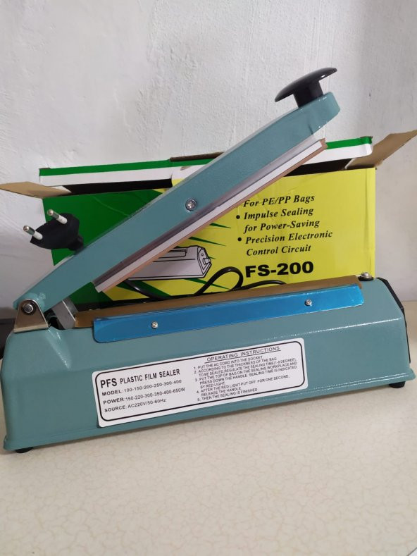 20 CM DEMİR GÖVDE-POŞET AĞZI YAPIŞTIRMA KAPAMA MAKİNESİ-REZİSTANS VE TEFLON HEDİYELİ