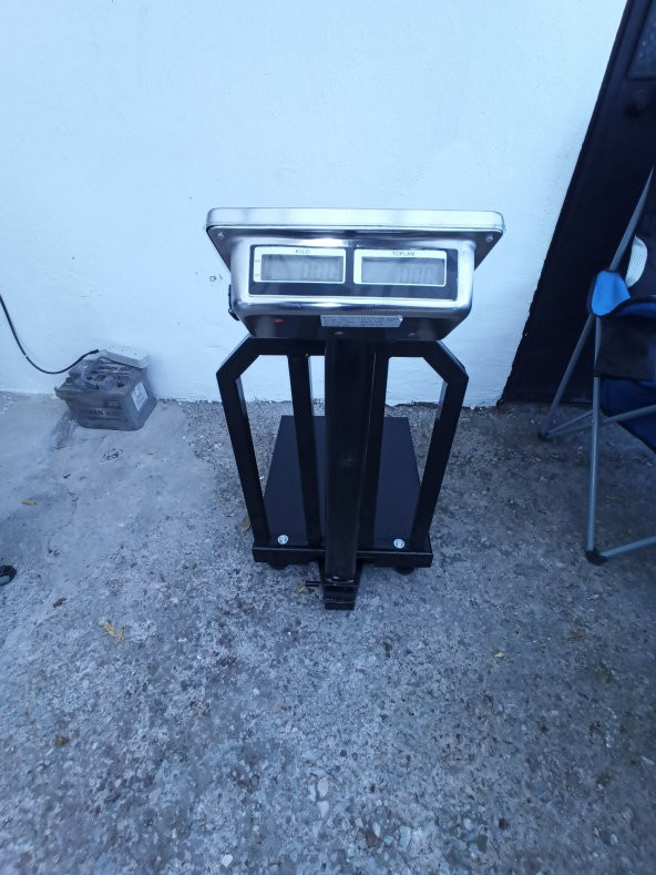 300 Kg-50x40 cm-1.kalite Terazi-Bariyerli-Şarjlı-Katlanır Kantar-2 Yıl Garantili - 4