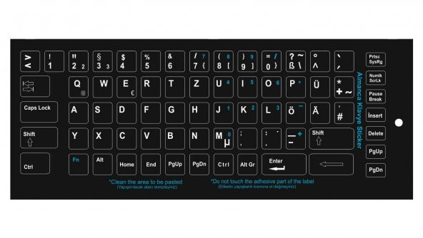 Brs Türkçe Q Klavye Etiketi Laptop PC Sticker Siyah - 10 ADET