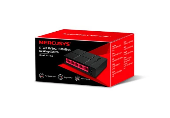 TP MERCUSYS MS105G 5'Lİ GIGABIT M.ÜSTÜ SWITCH