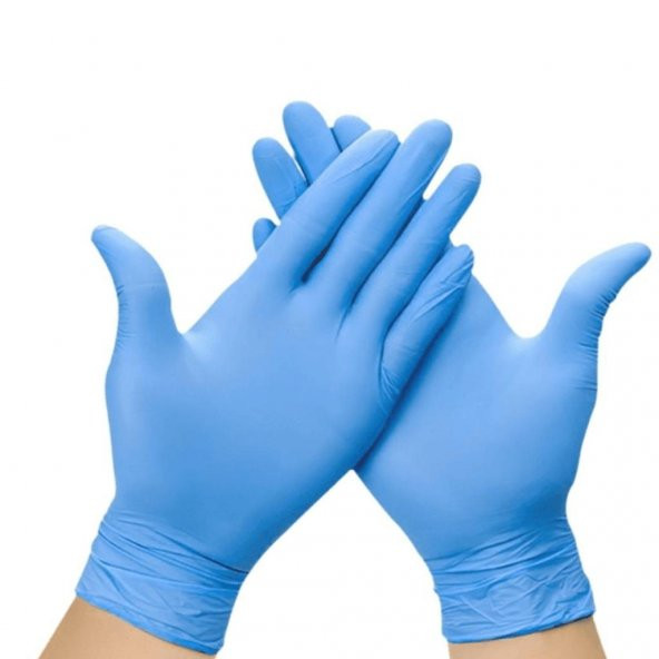Nitril Muayene Eldiveni Pudrasız Mavi (L) 100 lü - 2