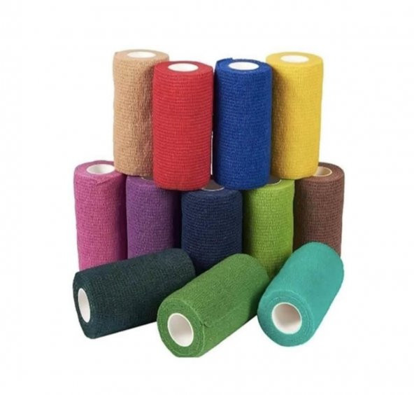 Elastik Yapışkanlı Coban Renkli Bandaj 10 cm x 4,5 mt Mavi - 3