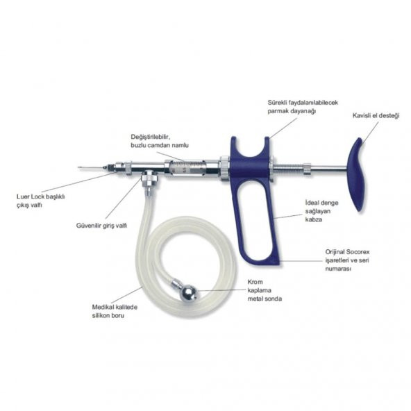 Socorex 5 cc Otomatik Enjektör Hortumlu - 2