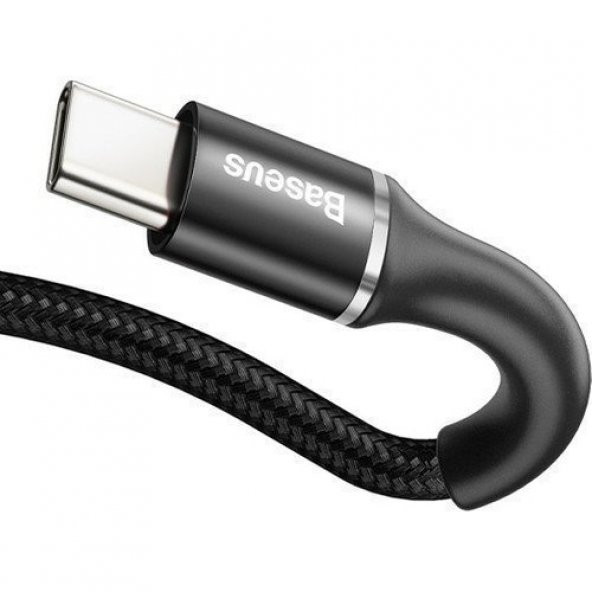 Baseus CATGH-F01 Halo Type-C 40W Flash Şarj Kısa USB Şarj Kablosu 0.50 cm Siyah