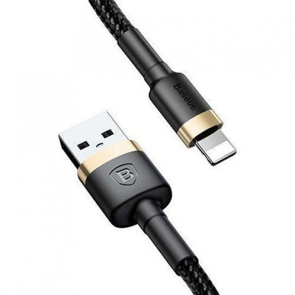 Baseus Apple Lightning 1 Metre Kevlar Kablo - Siyah-Altın