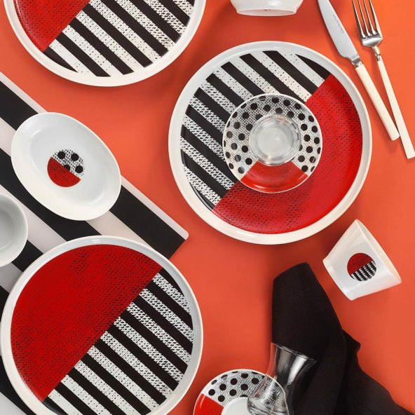 Kütahya Porselen Mood 30 Parça 12065 Dekor Kahvaltı Takımı