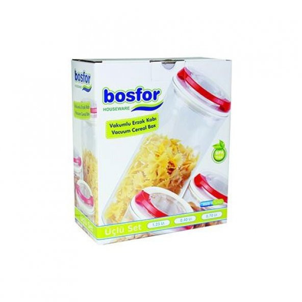 Bosfor Hauseware Vakumlu Erzak Kabı 3lü Set D-6 - 2