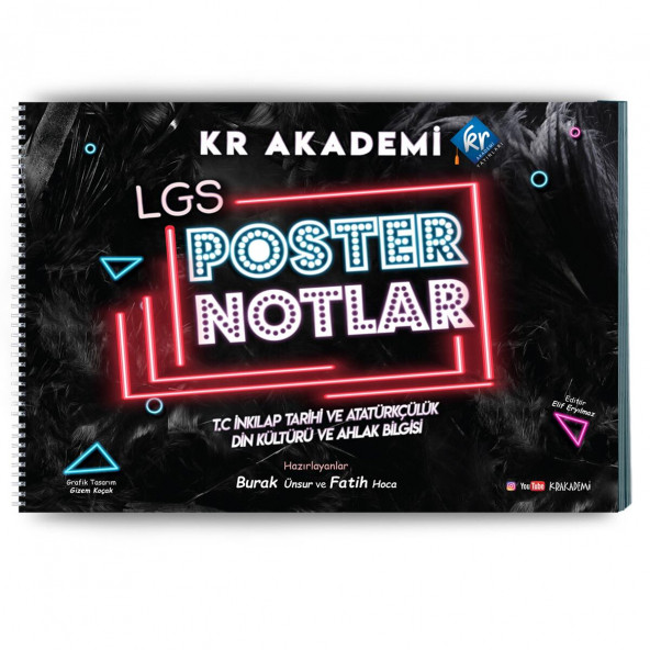 LGS İnkılap Tarihi ve Atatürkçülük Din Kültürü ve Ahlak Bilgisi Poster Notları KR Akademi Yayınları