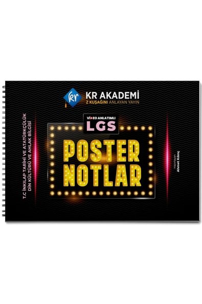 LGS İnkılap Tarihi ve Atatürkçülük Din Kültürü ve Ahlak Bilgisi Poster Notları KR Akademi Yayınları - 1