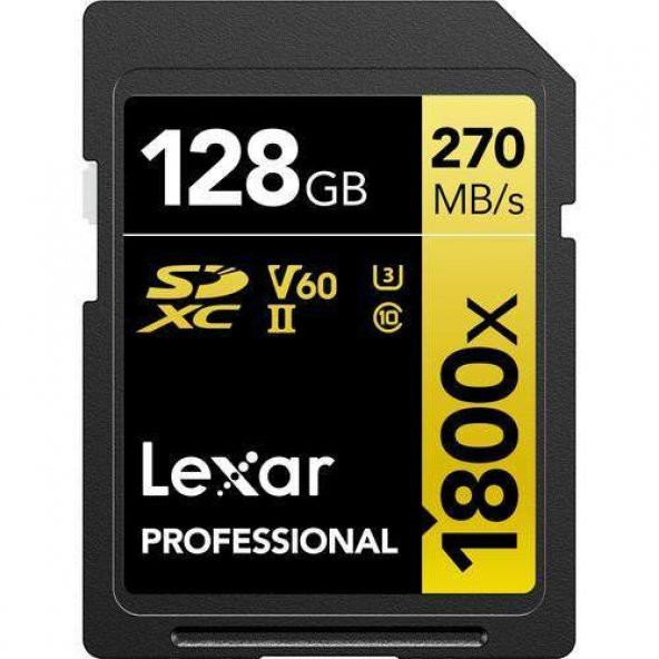 LEXAR Professional 128GB 1800x SDXC UHS-II SD Hafıza Kartı