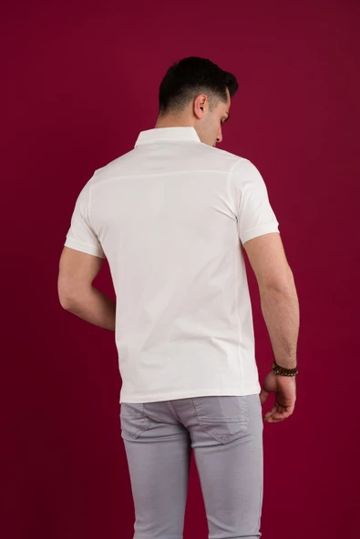 SLİMFİT POLO YAKA PENYE PAMUKLU ERKEK T-SHİRT - 5