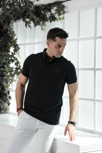 SLİMFİT POLO YAKA PENYE PAMUKLU ERKEK T-SHİRT - 9