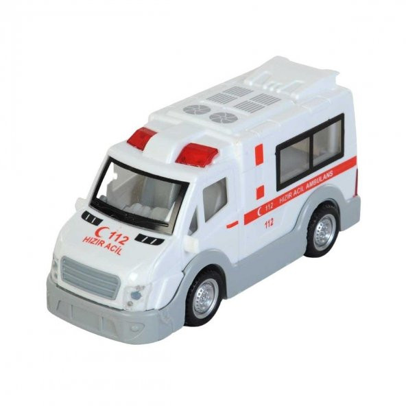 Sür Bırak Ambulans Arabası Büyük Boy 17cm Büyük Boy Ambulans