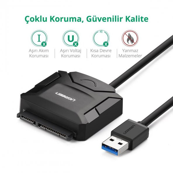UGREEN USB 3.0 SATA III Dönüştürücü Adaptör - 2
