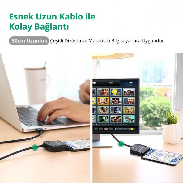 UGREEN USB 3.0 SATA III Dönüştürücü Adaptör - 6