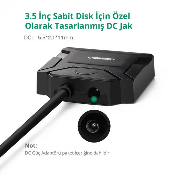UGREEN USB 3.0 SATA III Dönüştürücü Adaptör - 7