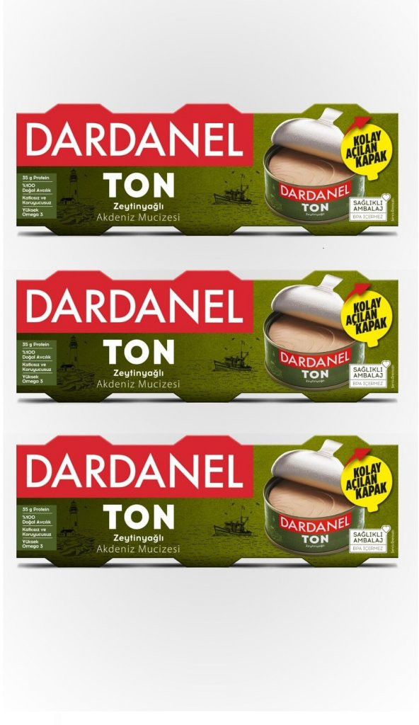 Dardanel Zeytinyağlı Ton Balığı 3 x 75 G 3lü Paket