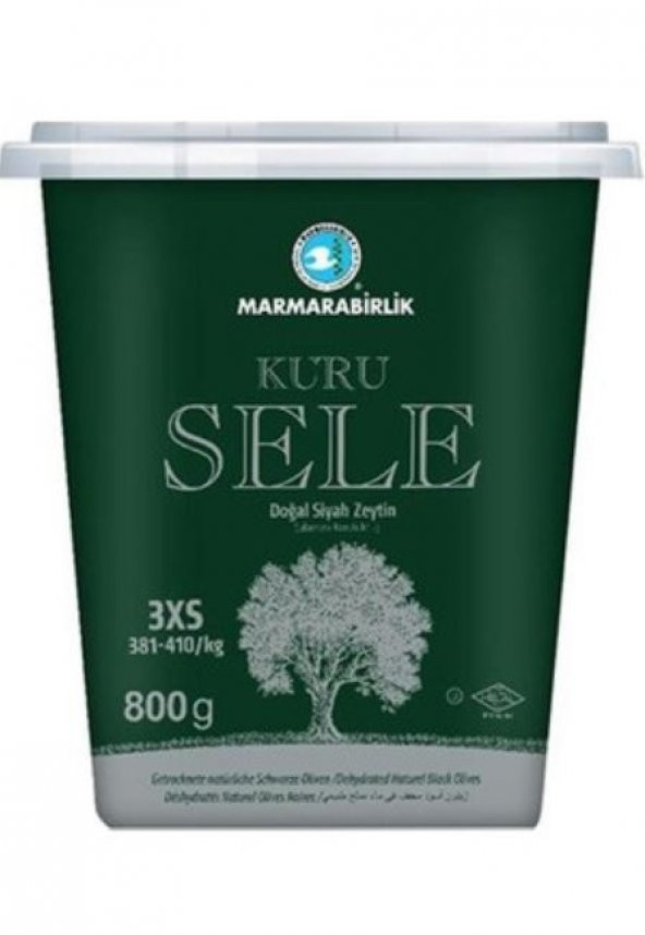 Marmarabirlik Kuru Sele 381-410 KB 3XS Siyah Zeytin Kutu 2 x 800 G