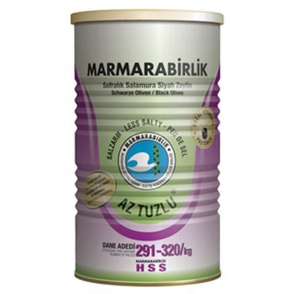 Marmarabirlik Hususi Az Tuzlu 291-320 KB S Siyah Zeytin 3 x 800 G