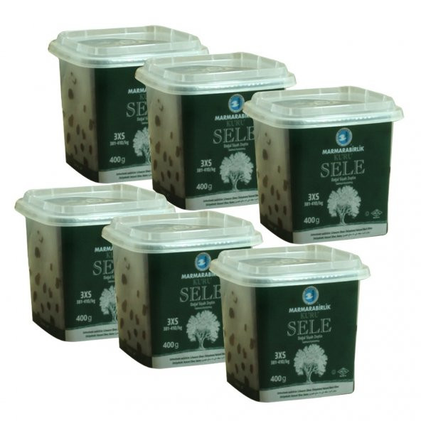 Marmarabirlik Kuru Sele 381-410 KB 3XS Siyah Zeytin Kutu 6 x 400 G - 2
