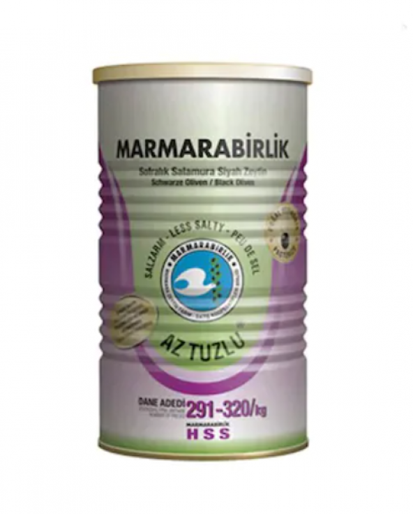 Marmarabirlik Hususi Az Tuzlu 291-320 KB S Siyah Zeytin 6 x 400 G